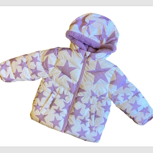 Girls’ Swiss Tech White and light purple Winter Puffer Jacket Coat 18 Months - Picture 1 of 8